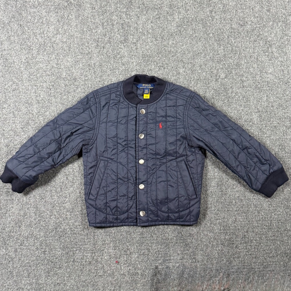 Polo Ralph Lauren Kids Navy Water-Repellent Baseball Quilted Jacket Kids 3T